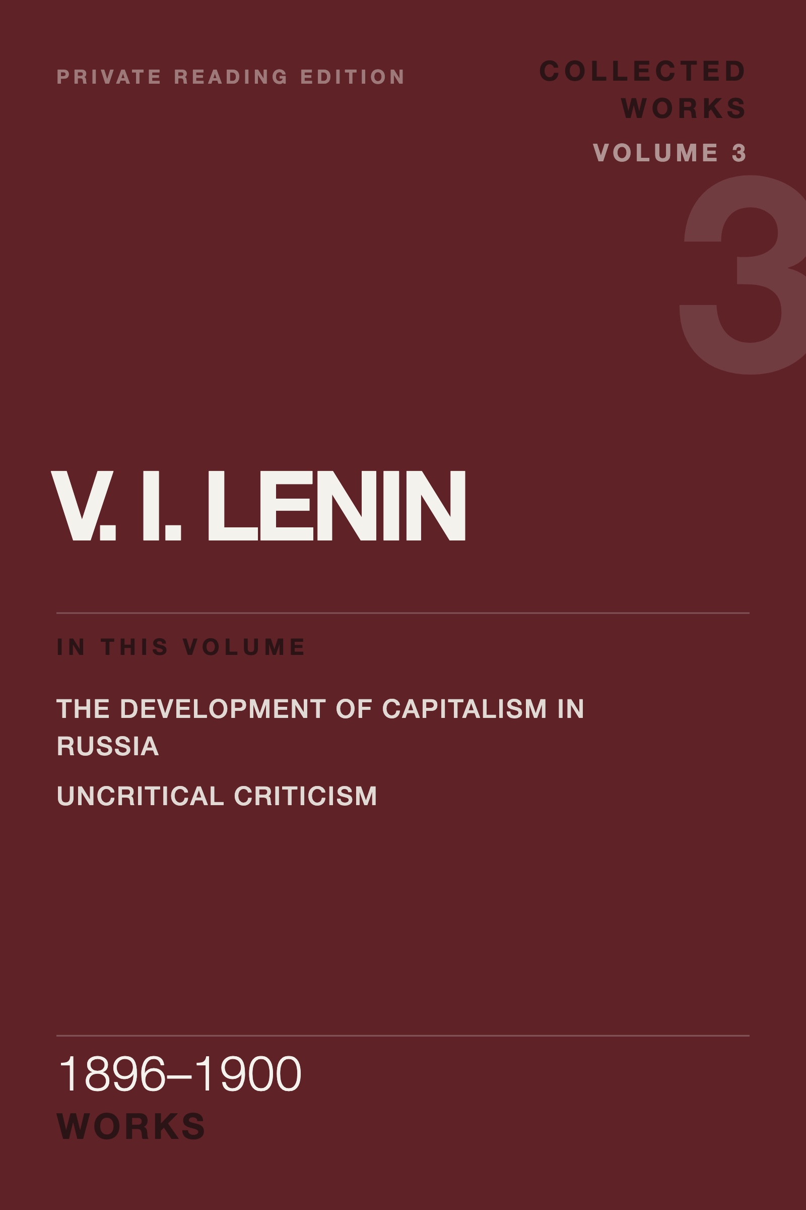 Cover of Lenin Collected Works, Volume 3
