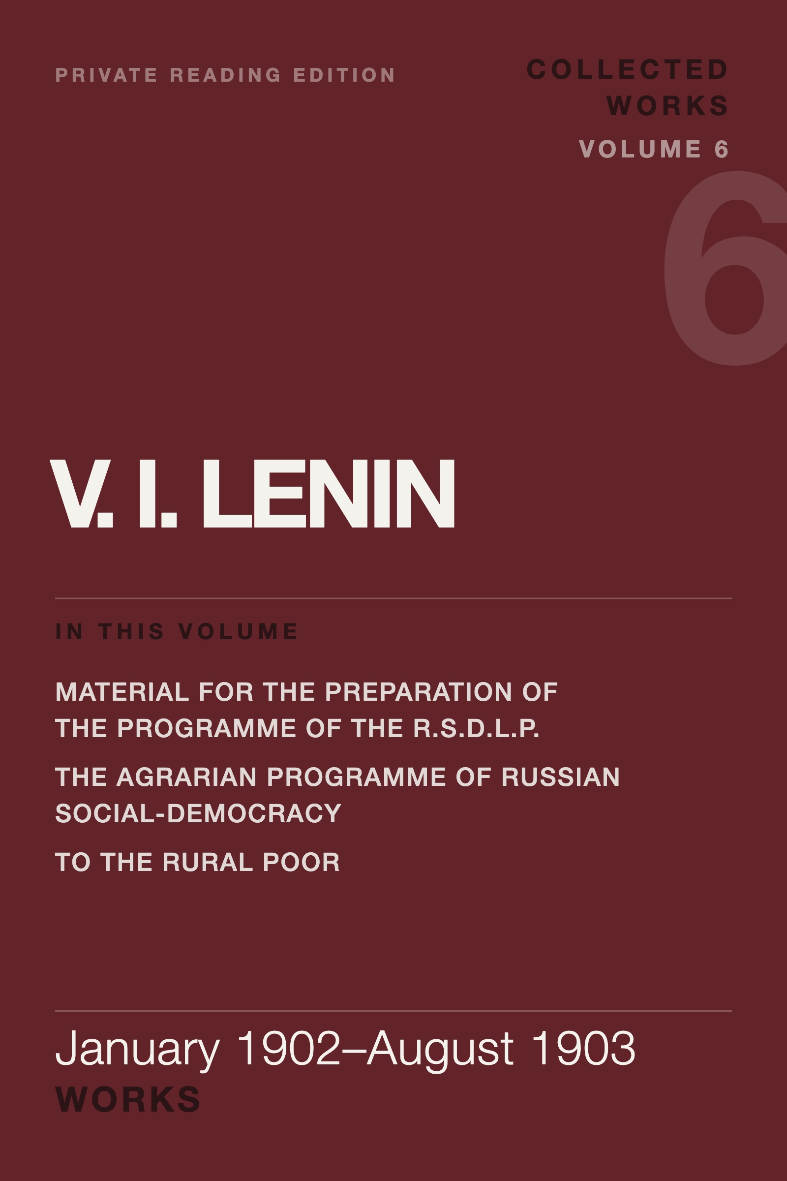 Cover of Lenin Collected Works, Volume 6