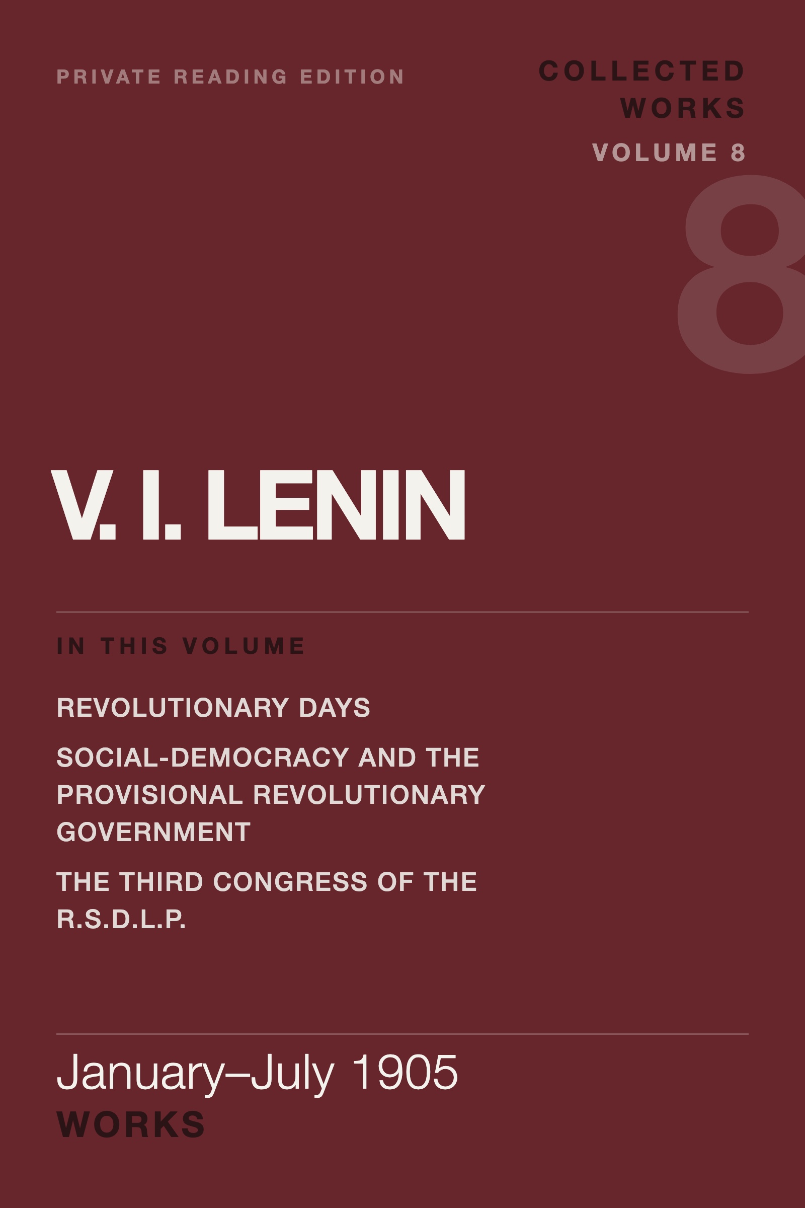 Cover of Lenin Collected Works, Volume 8