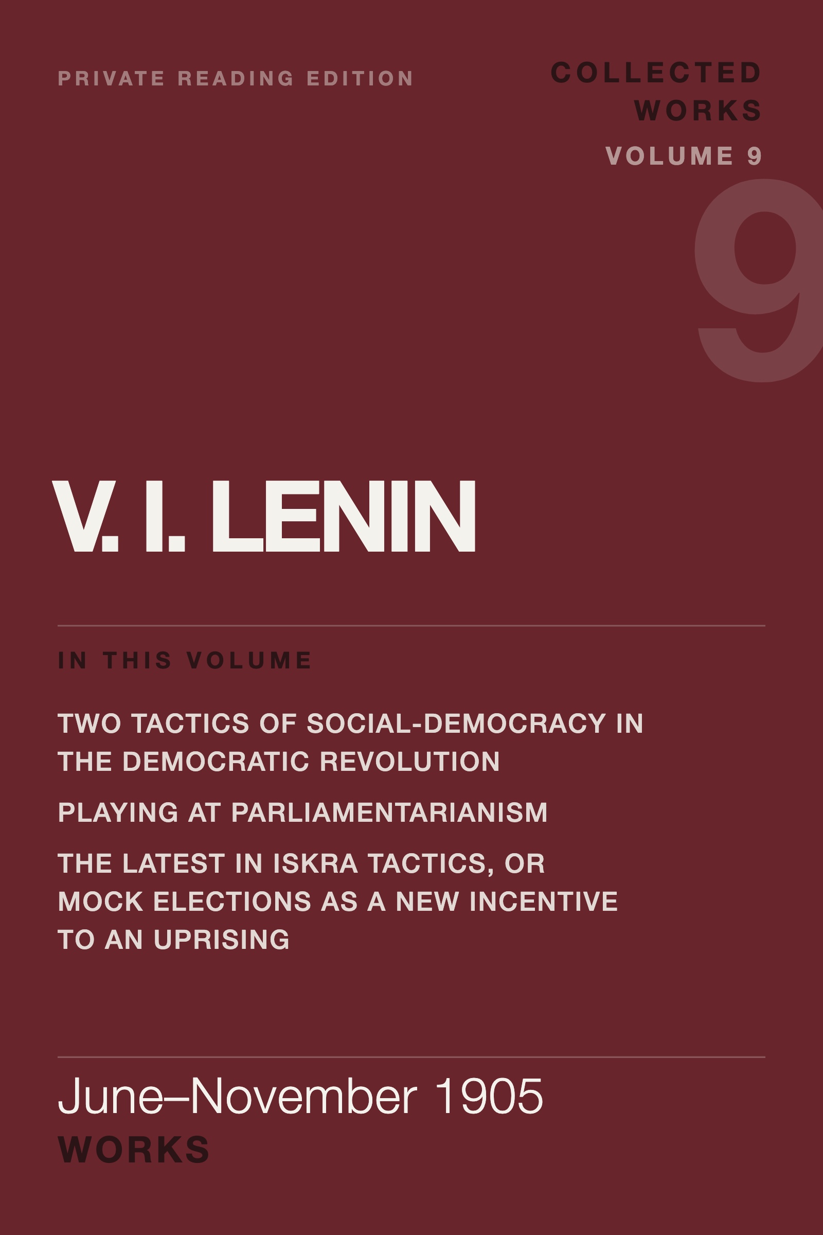 Cover of Lenin Collected Works, Volume 9