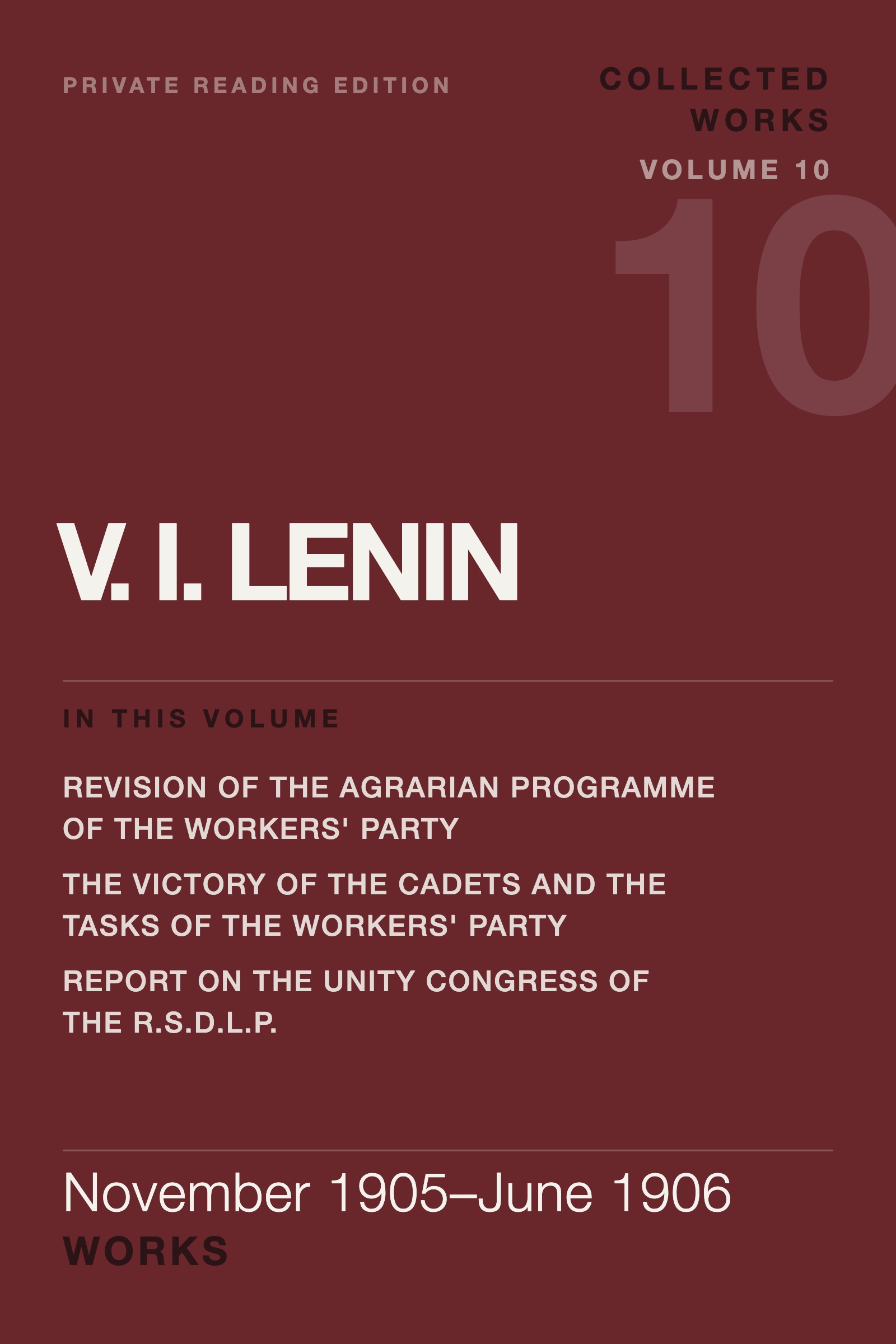 Cover of Lenin Collected Works, Volume 10