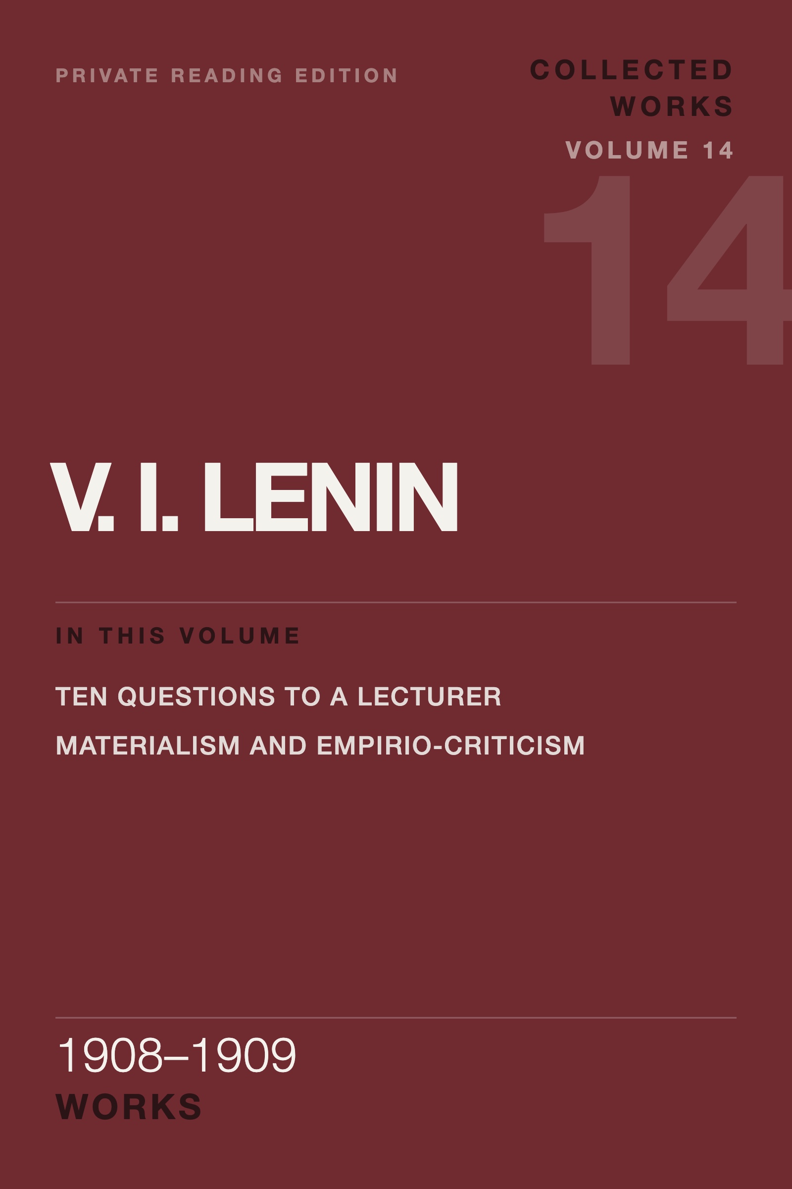 Cover of Lenin Collected Works, Volume 14