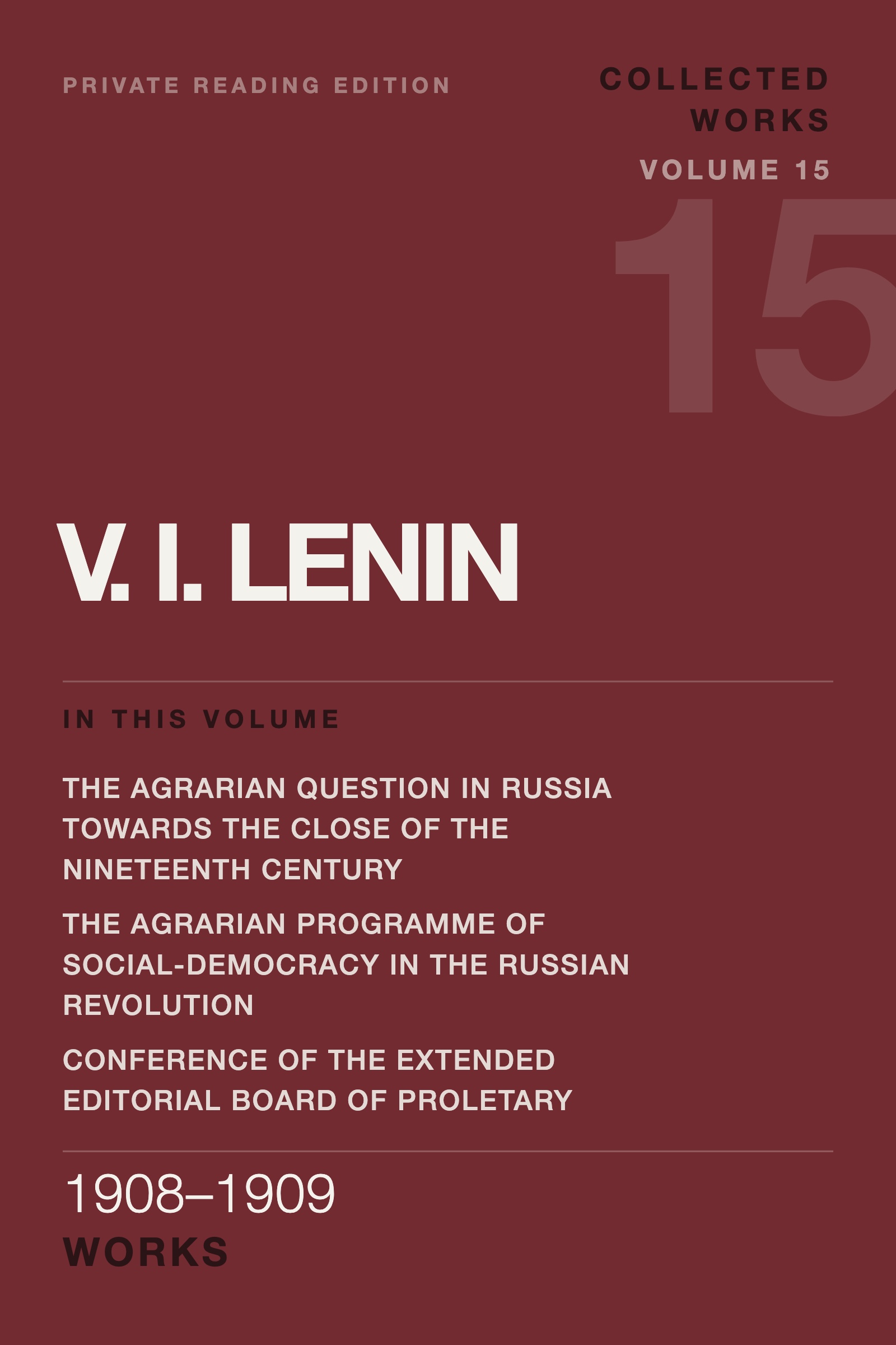 Cover of Lenin Collected Works, Volume 15