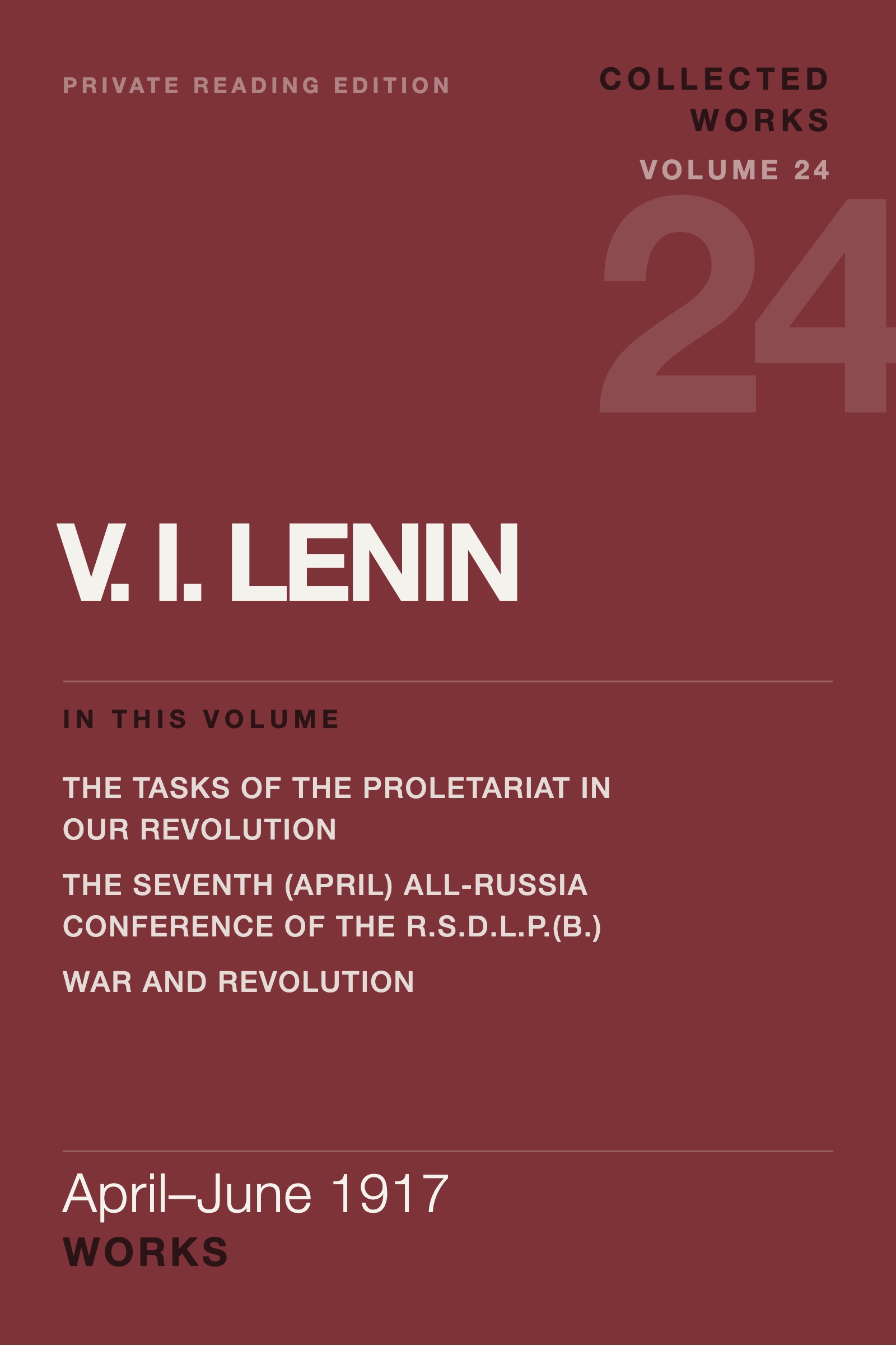 Cover of Lenin Collected Works, Volume 24