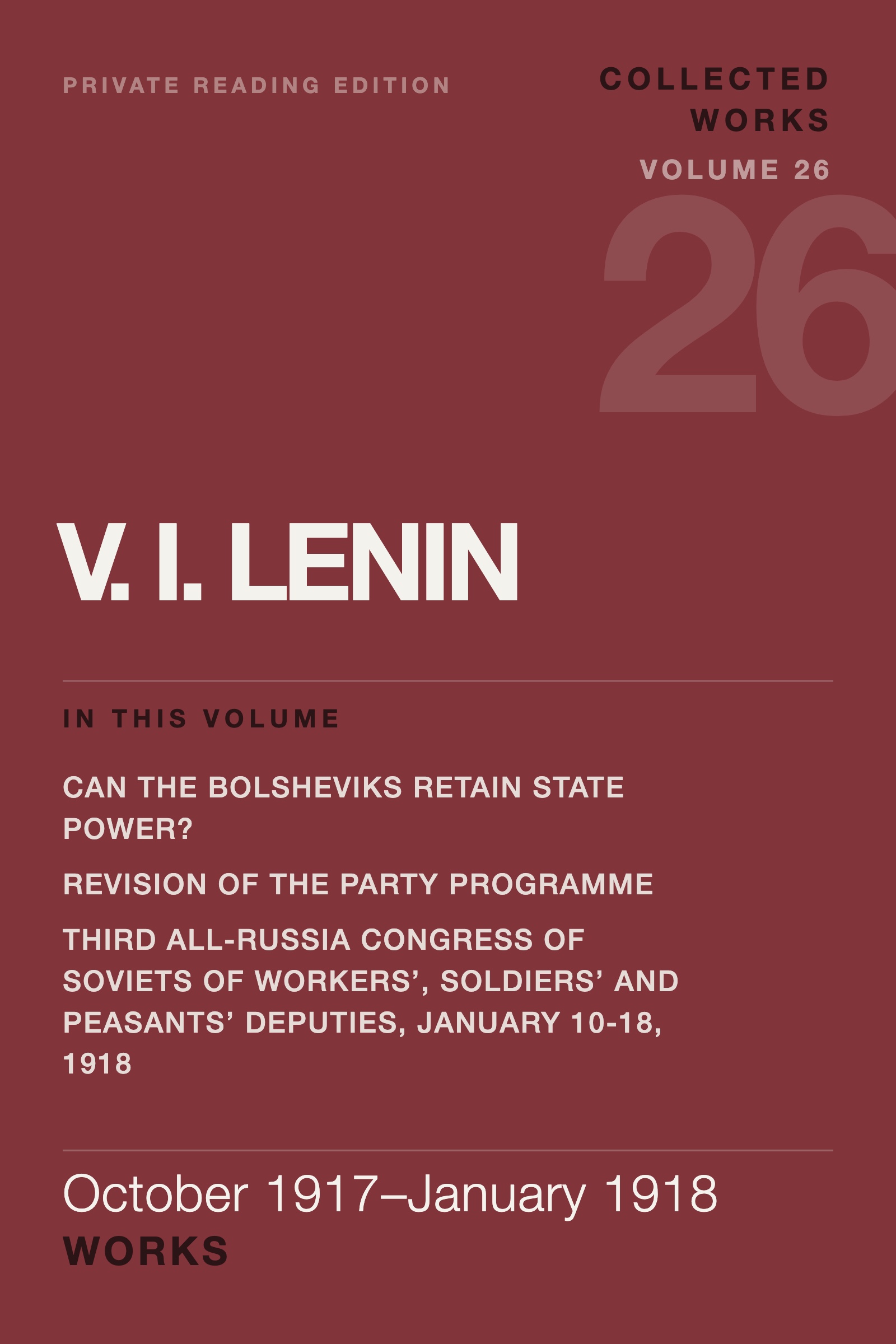 Cover of Lenin Collected Works, Volume 26