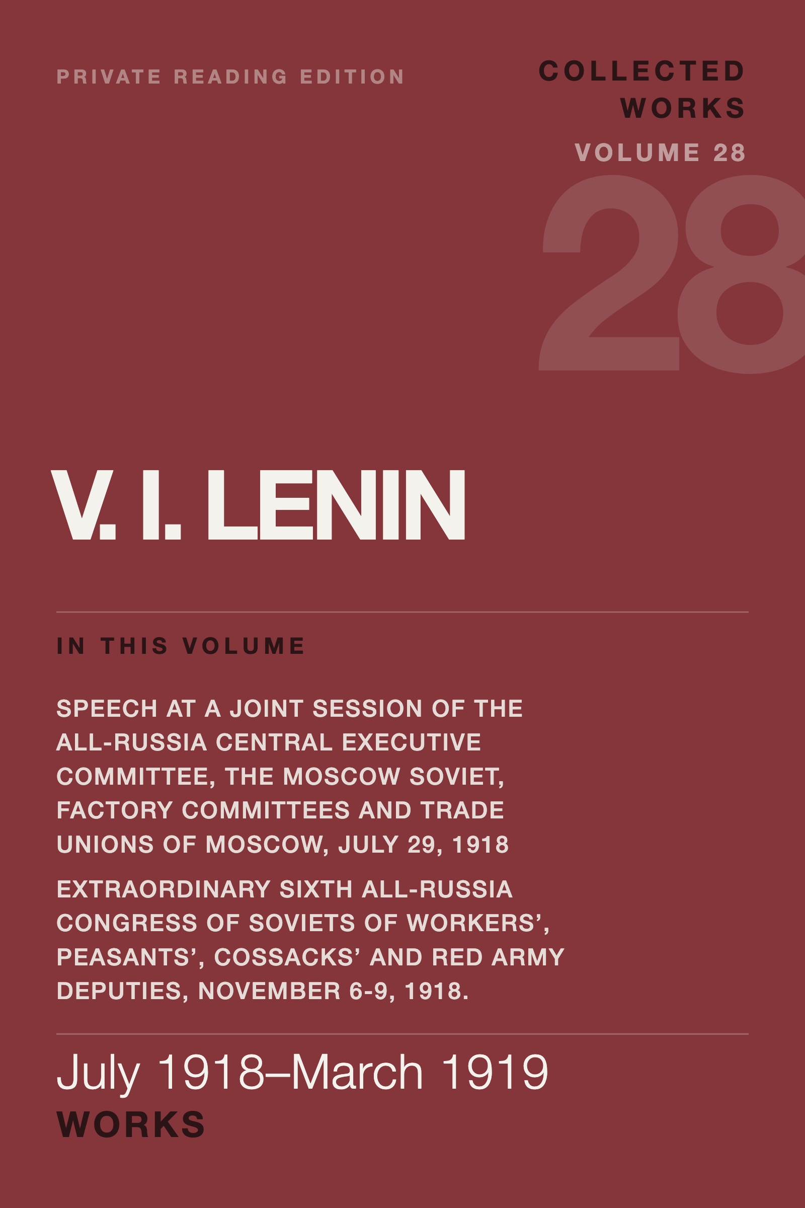Cover of Lenin Collected Works, Volume 28