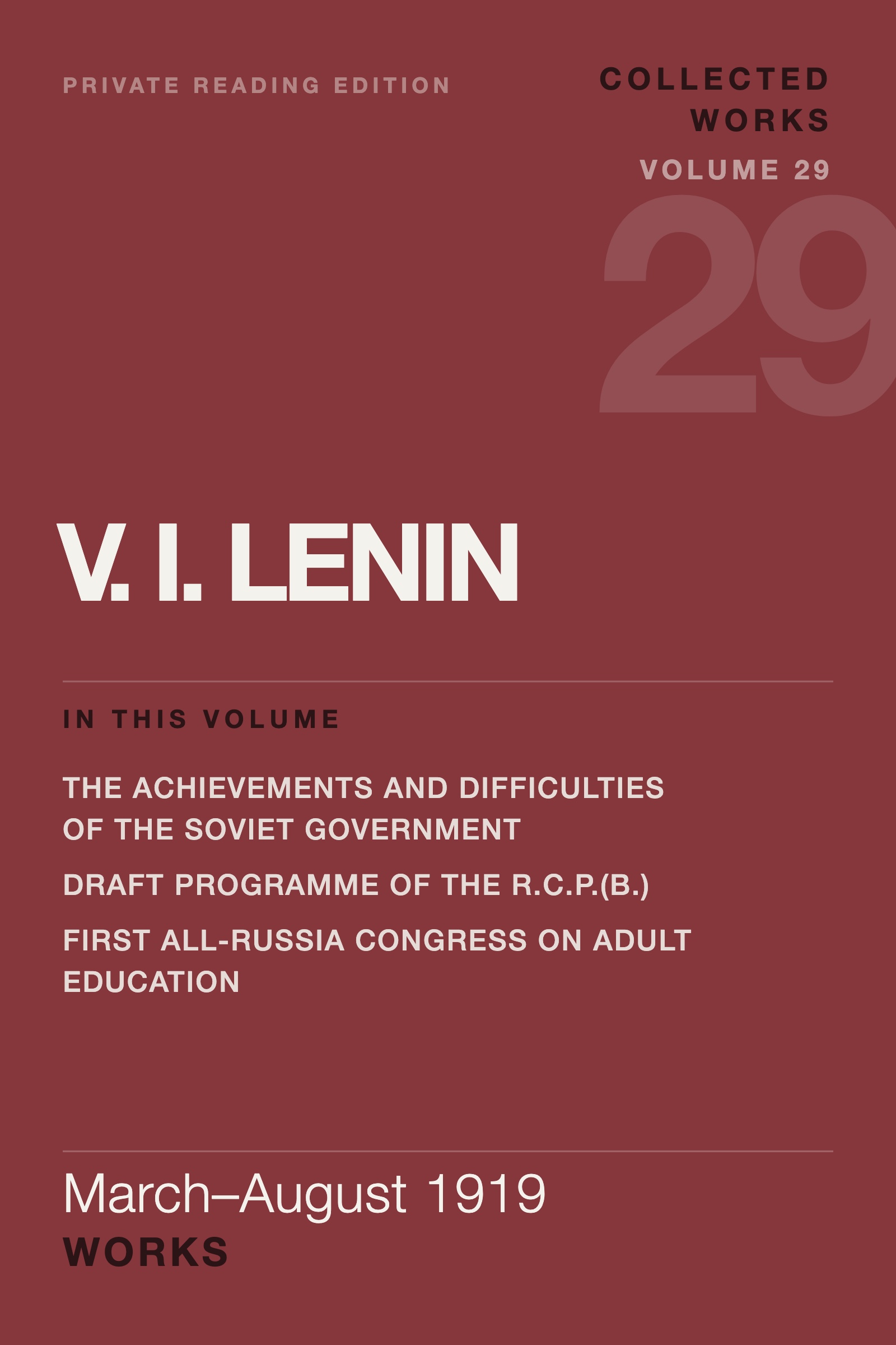 Cover of Lenin Collected Works, Volume 29