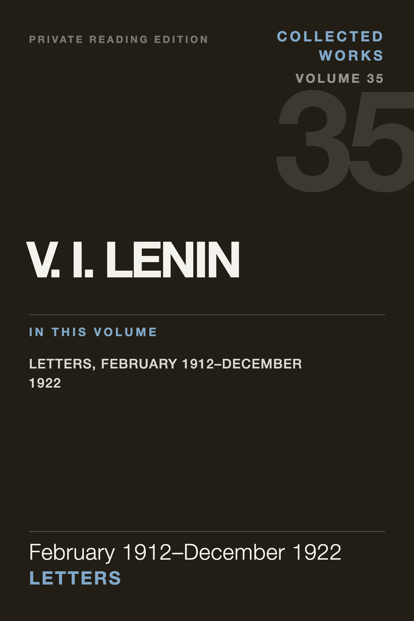 Cover of Lenin Collected Works, Volume 35