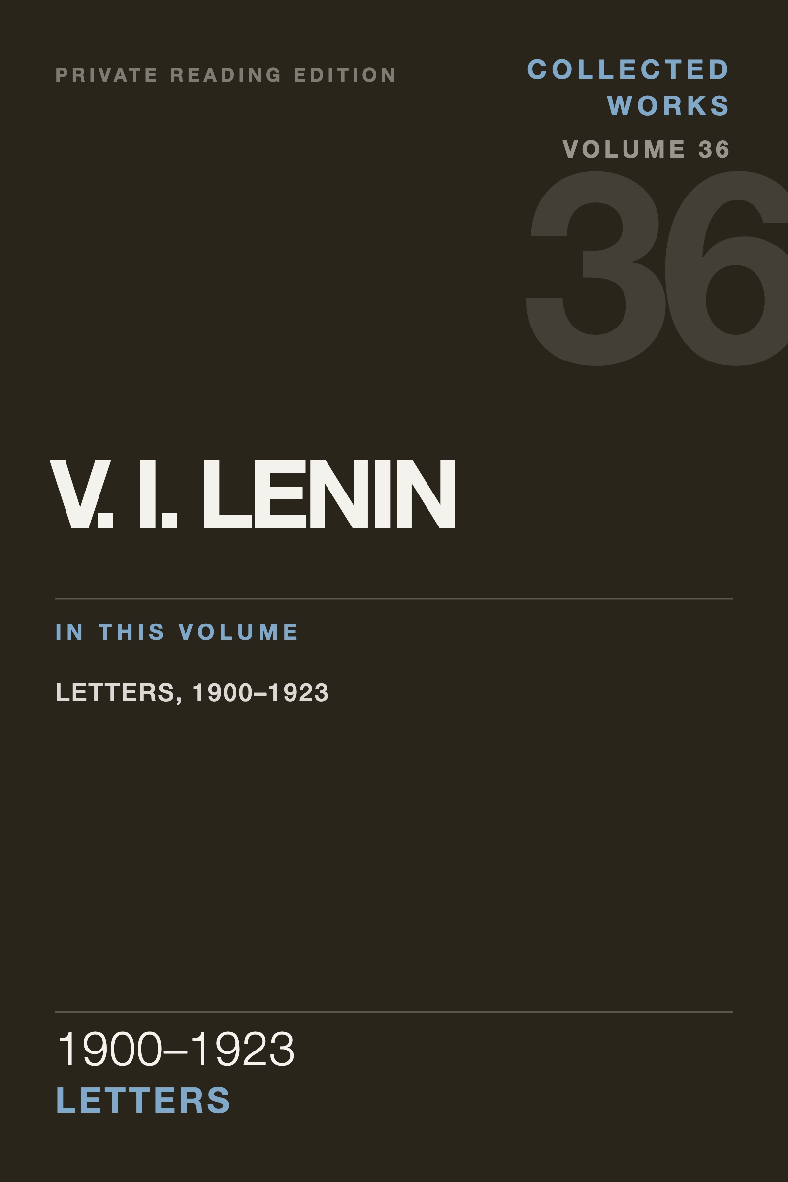 Cover of Lenin Collected Works, Volume 36