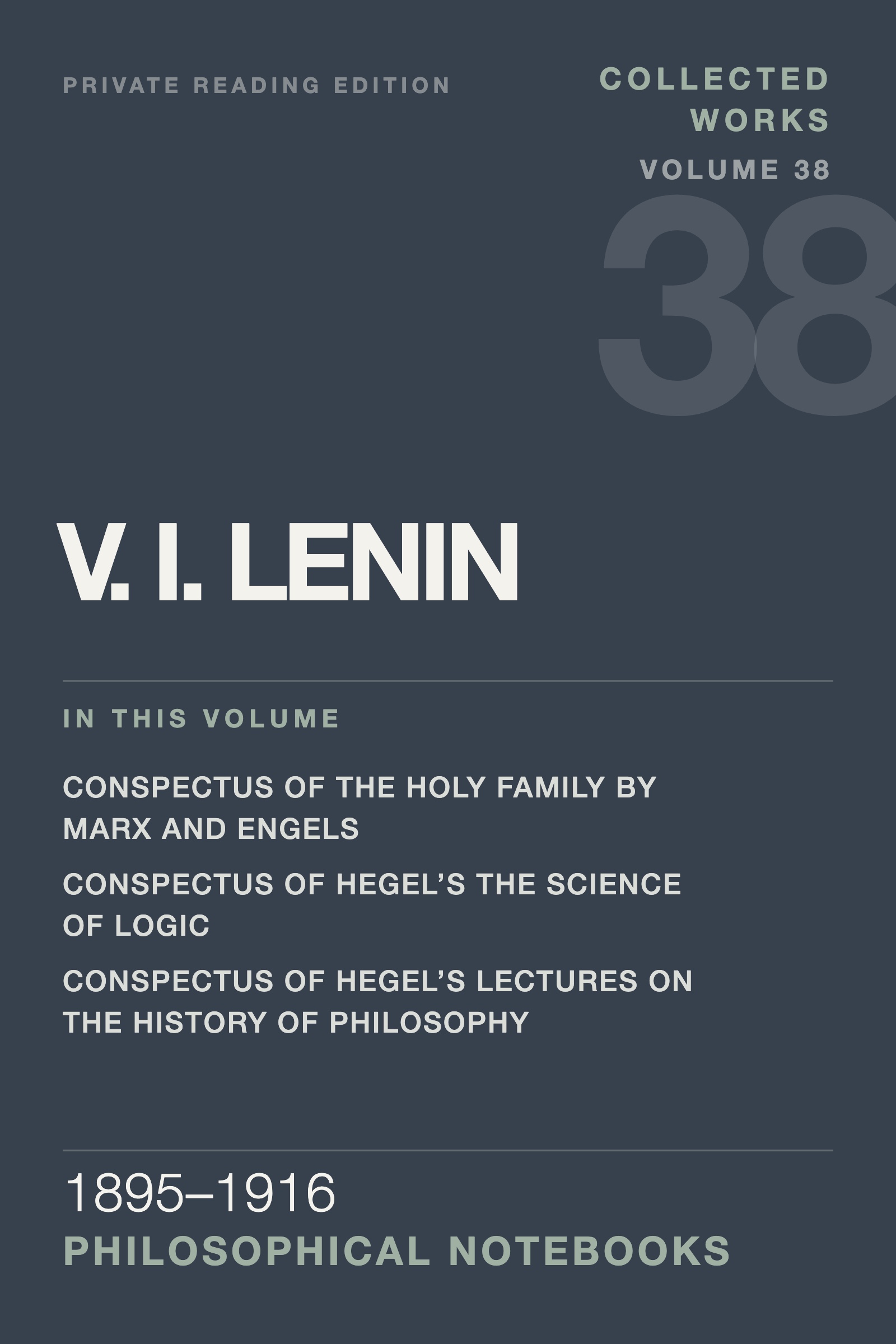 Cover of Lenin Collected Works, Volume 38