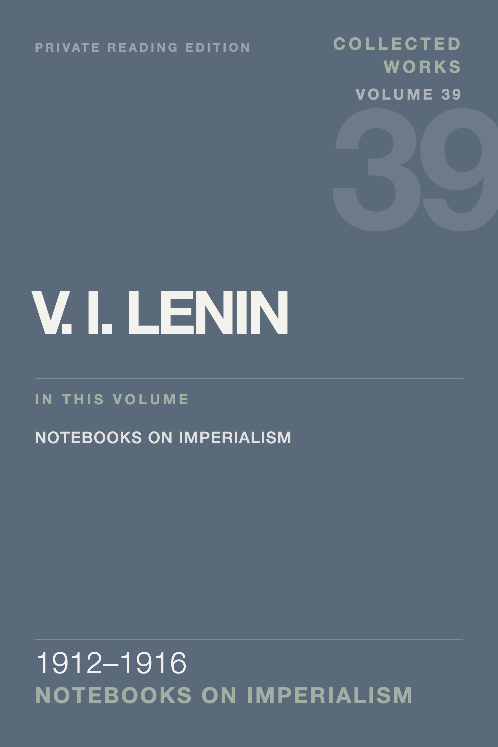 Cover of Lenin Collected Works, Volume 39