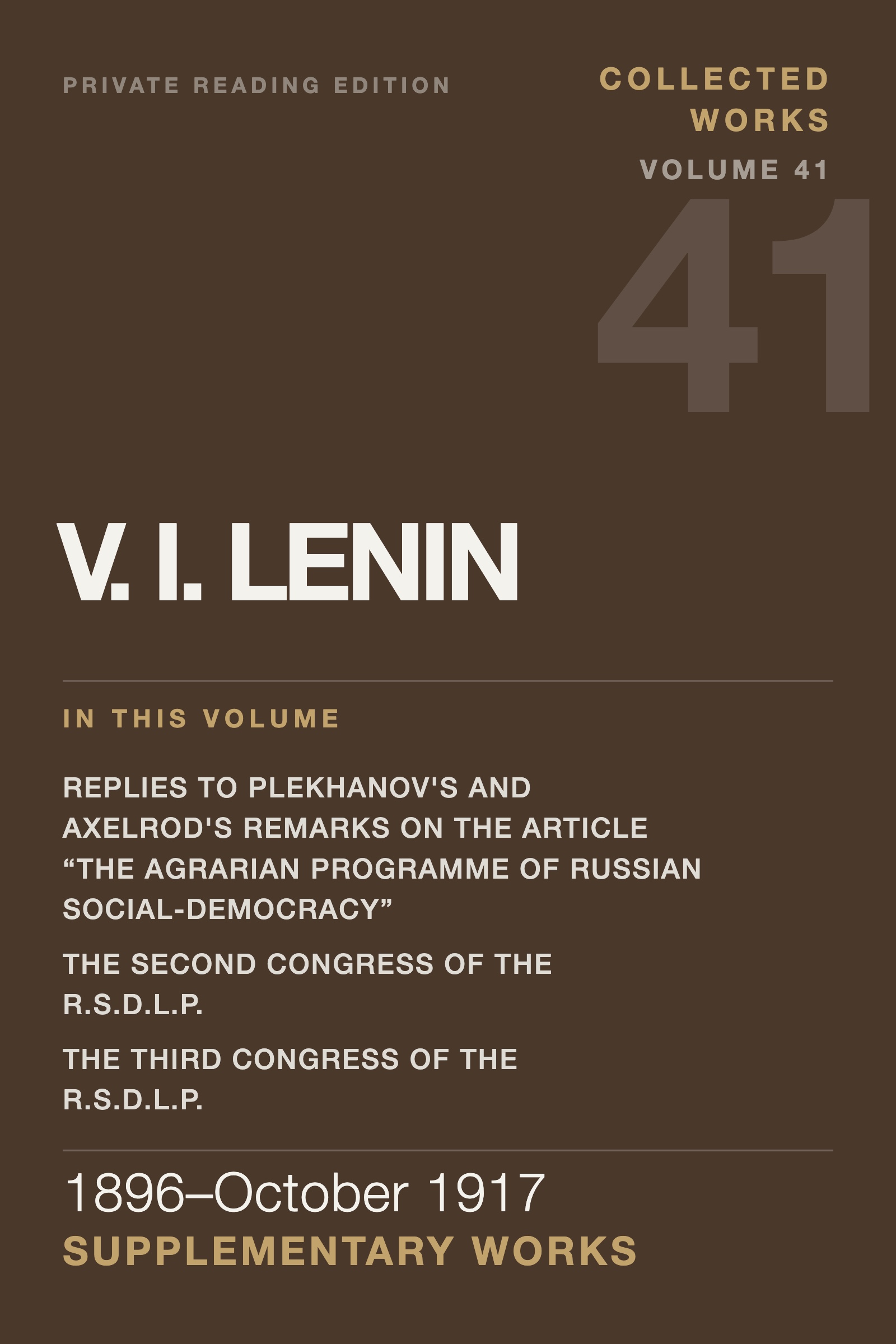 Cover of Lenin Collected Works, Volume 41