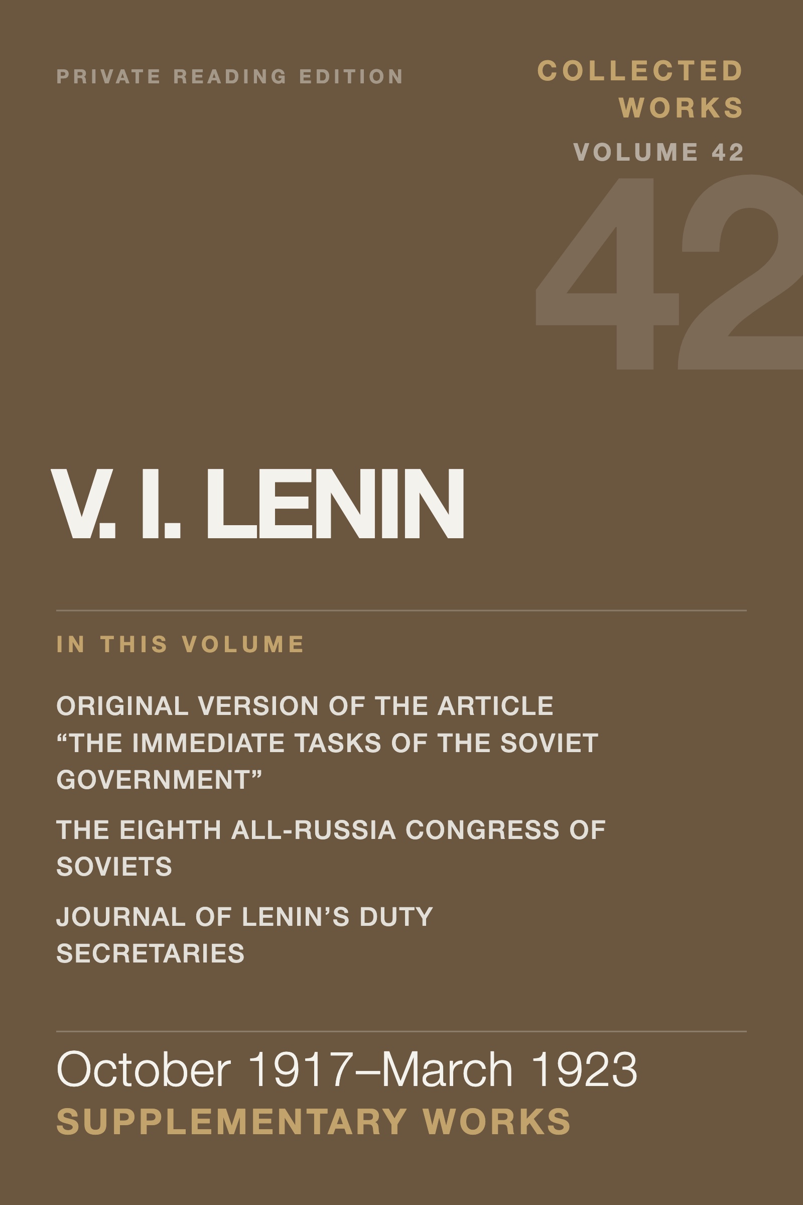 Cover of Lenin Collected Works, Volume 42