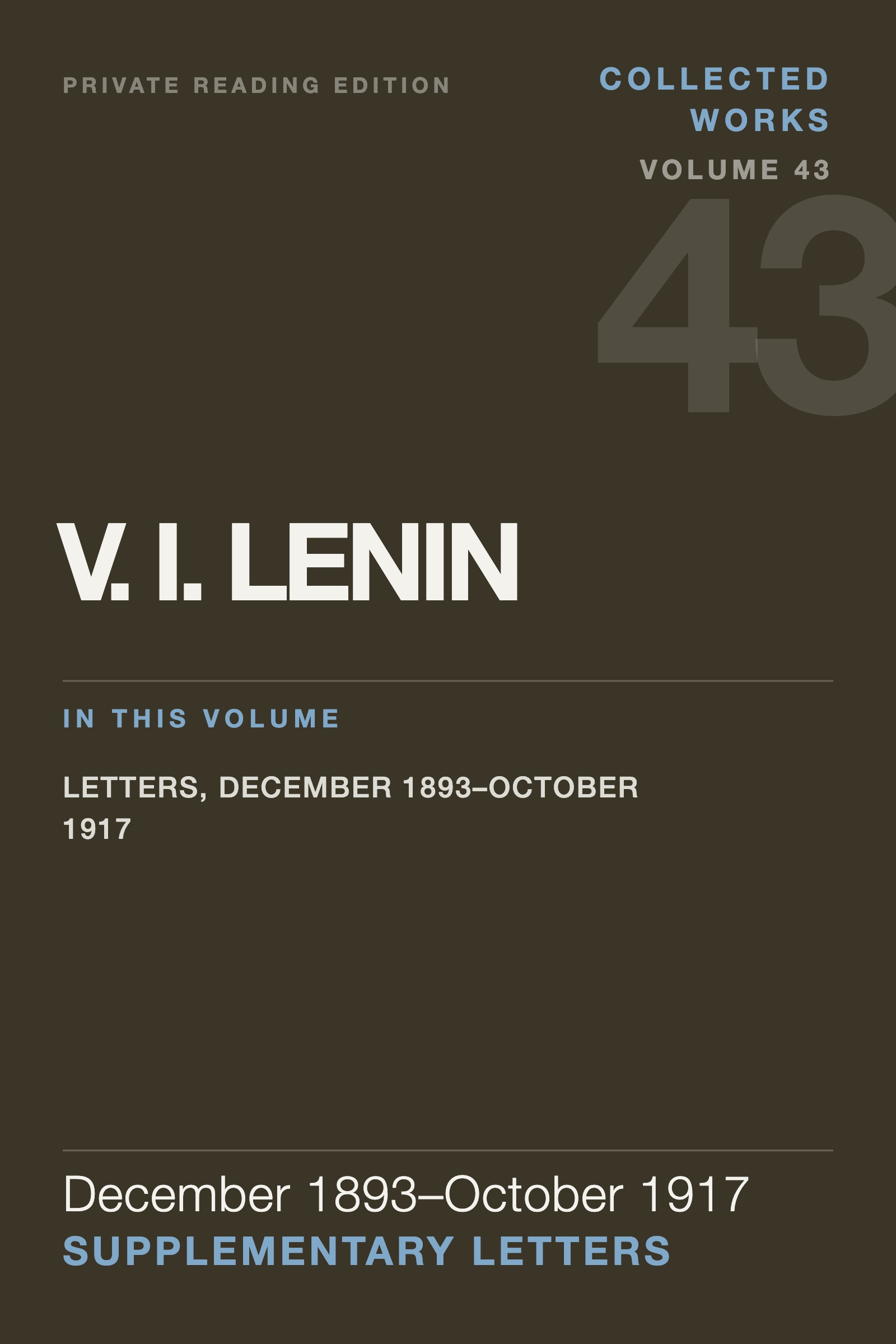 Cover of Lenin Collected Works, Volume 43