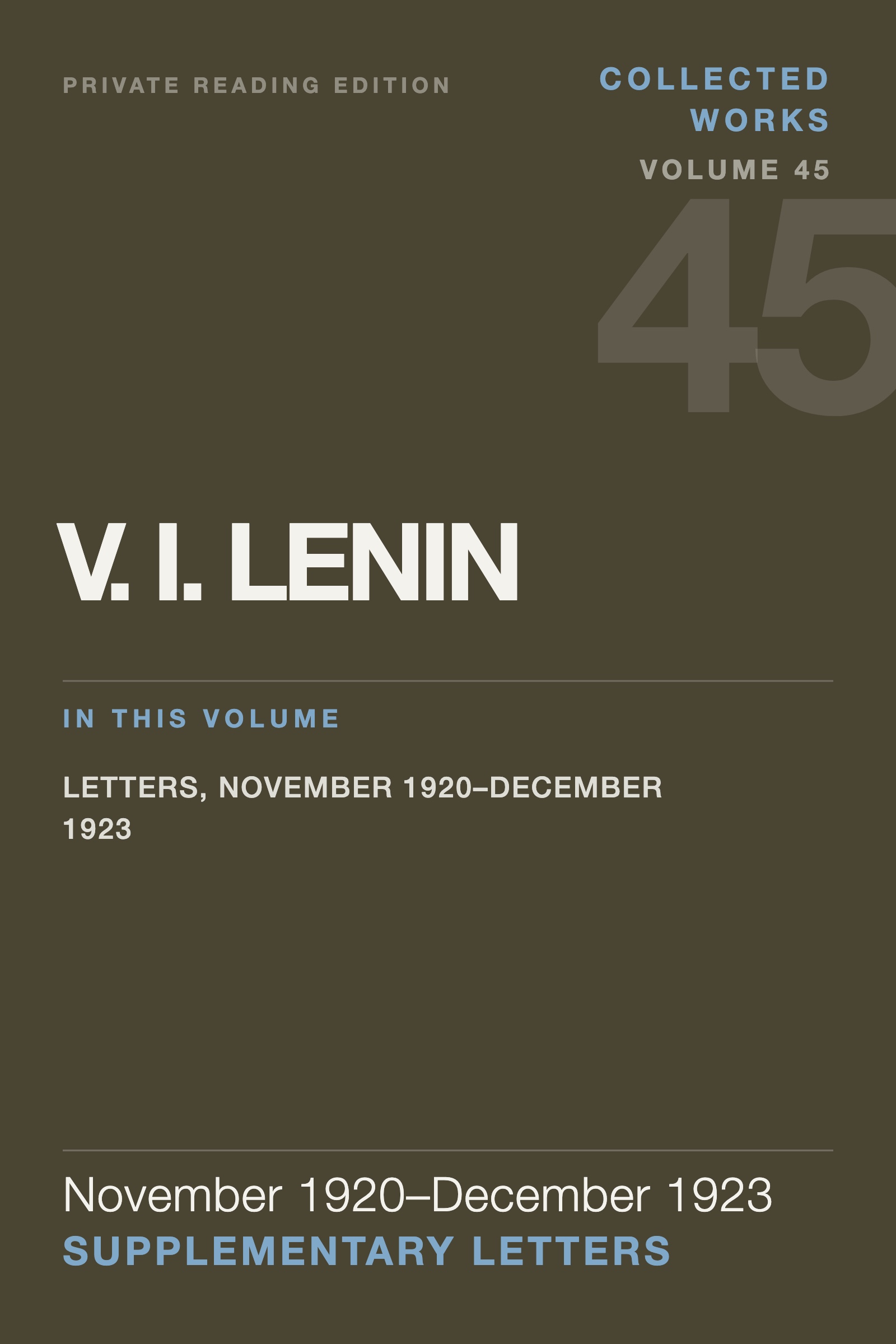 Cover of Lenin Collected Works, Volume 45