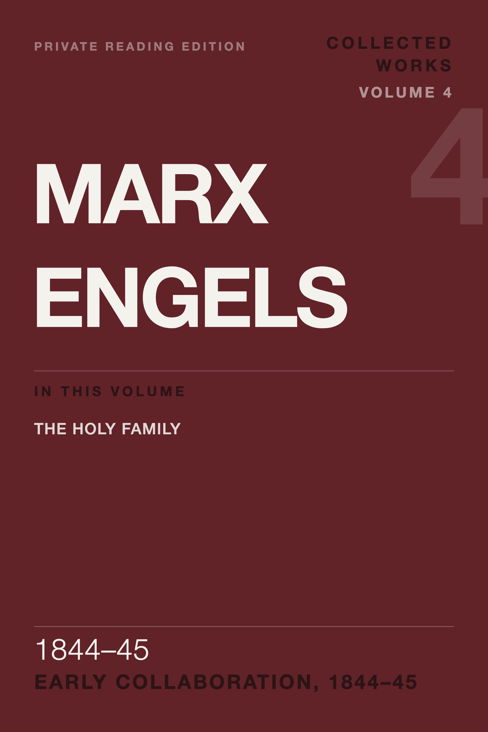 Cover of Marx & Engels Collected Works, Volume 4