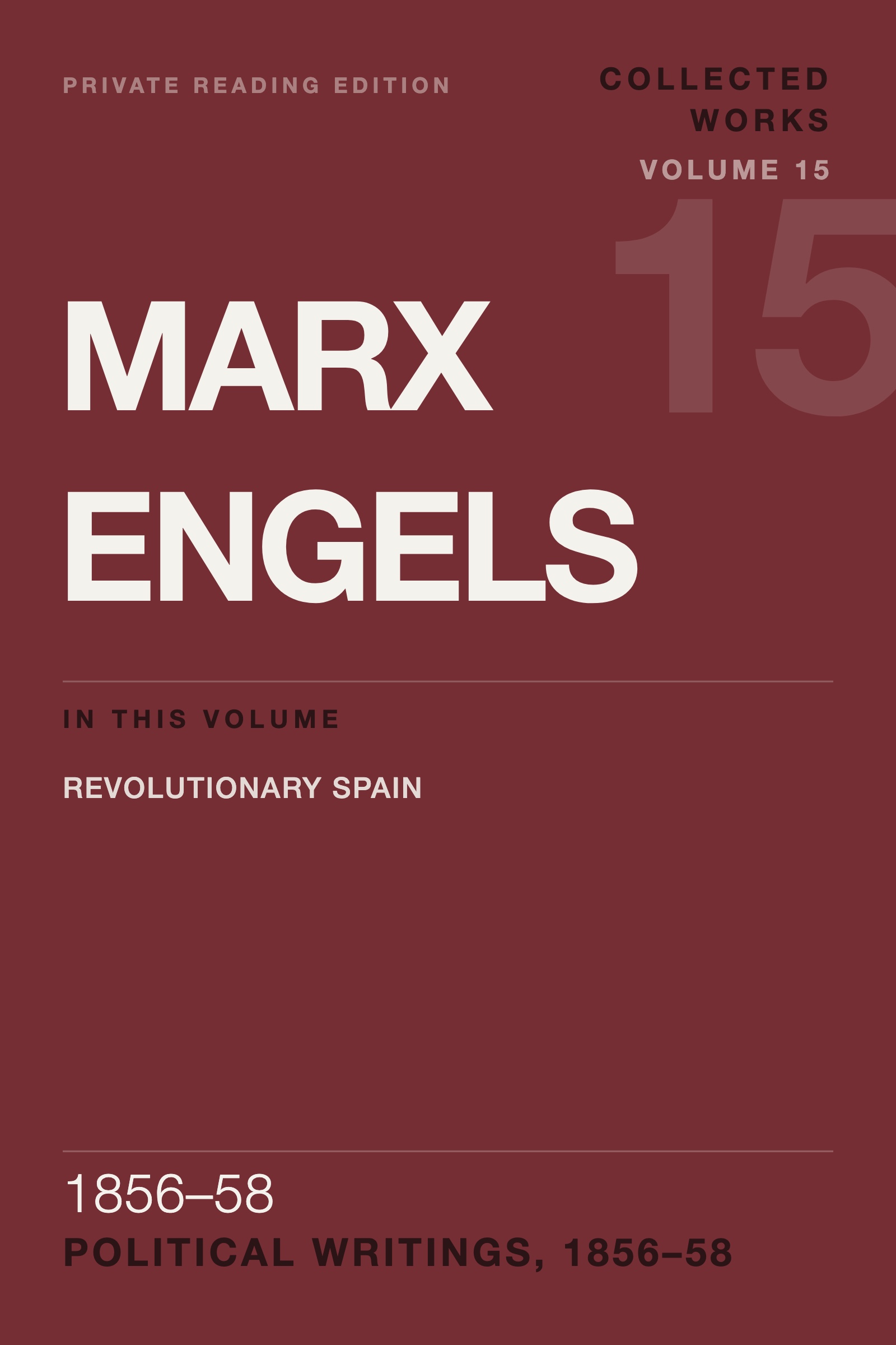 Cover of Marx & Engels Collected Works, Volume 15