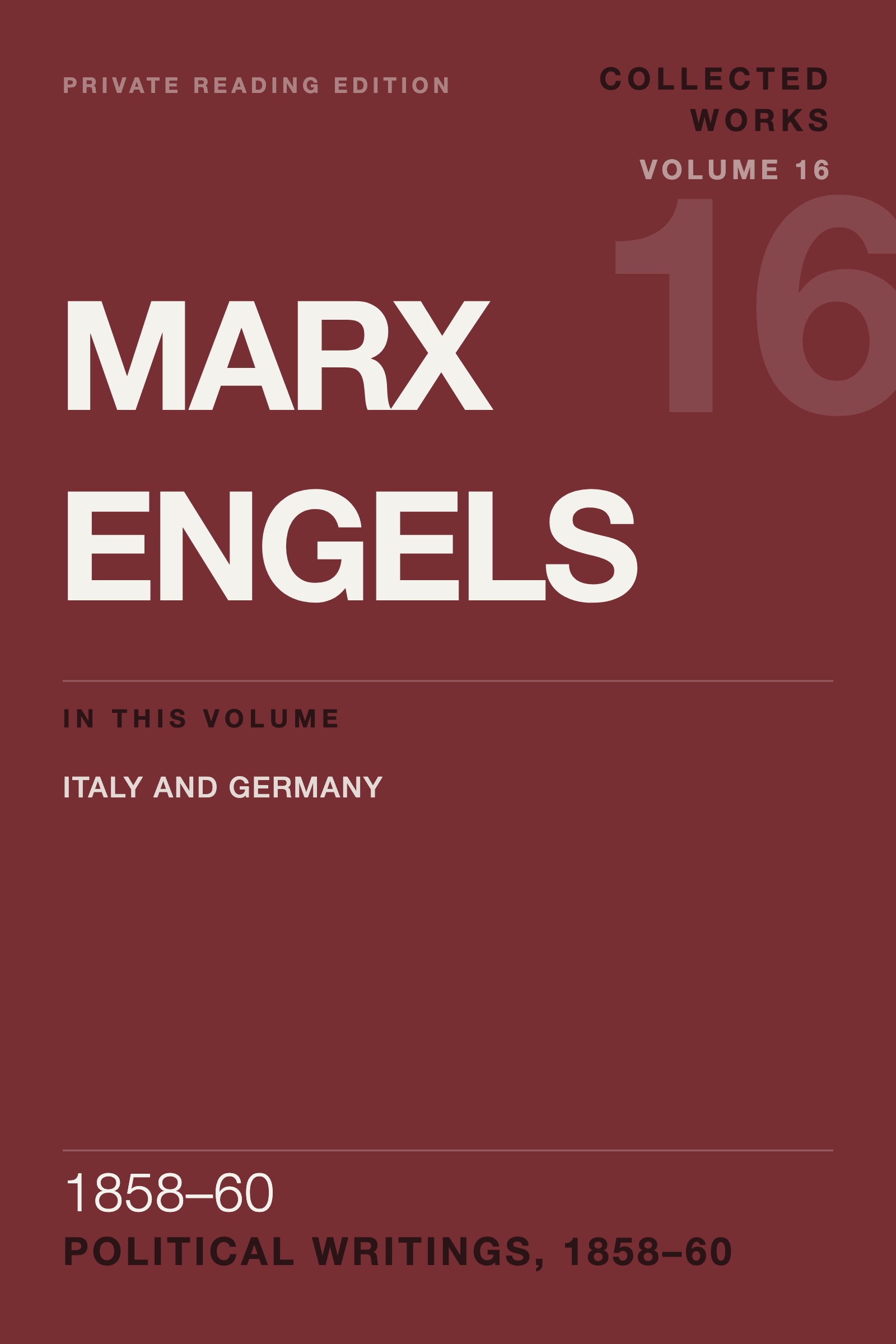 Cover of Marx & Engels Collected Works, Volume 16