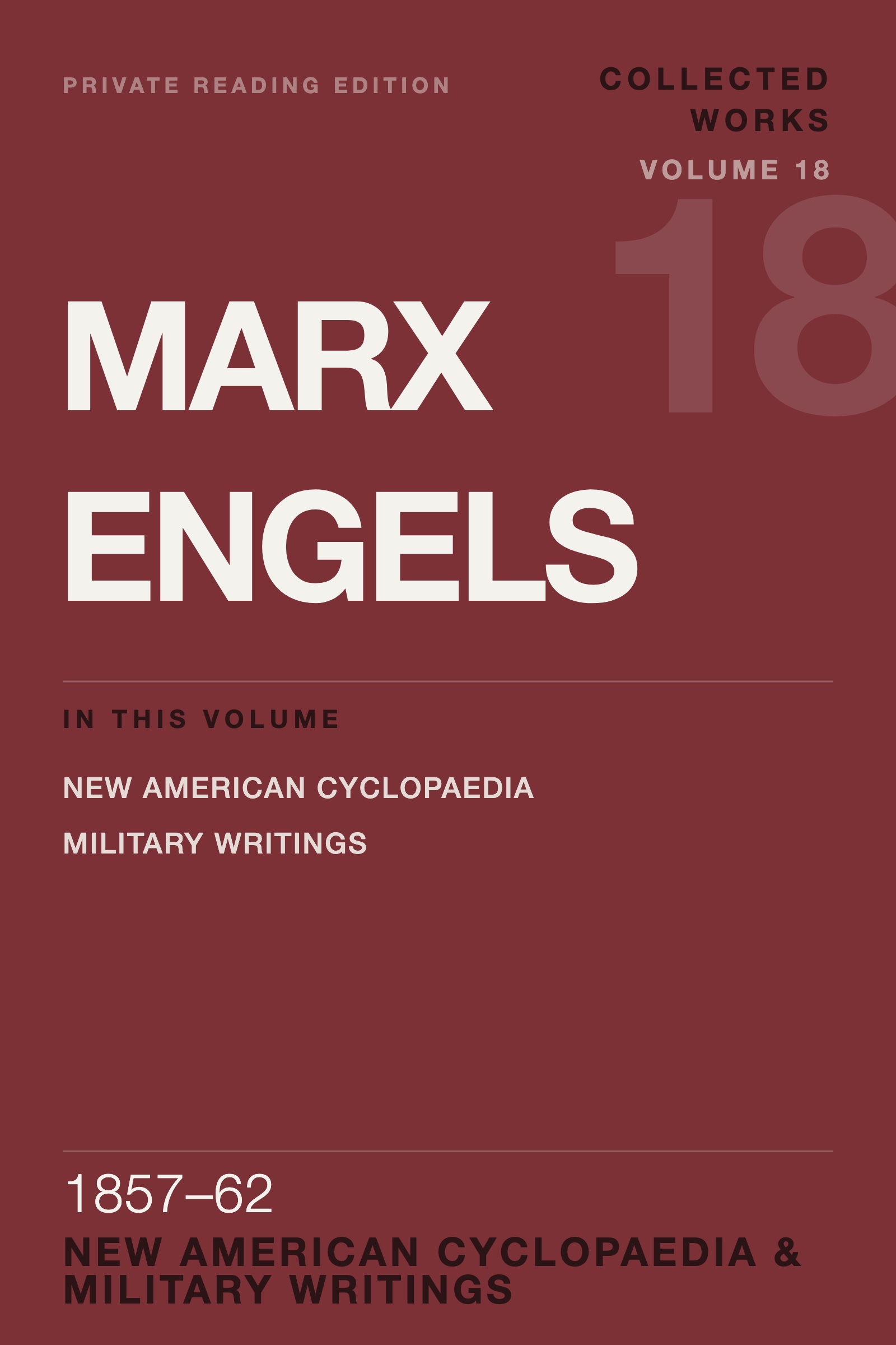 Cover of Marx & Engels Collected Works, Volume 18