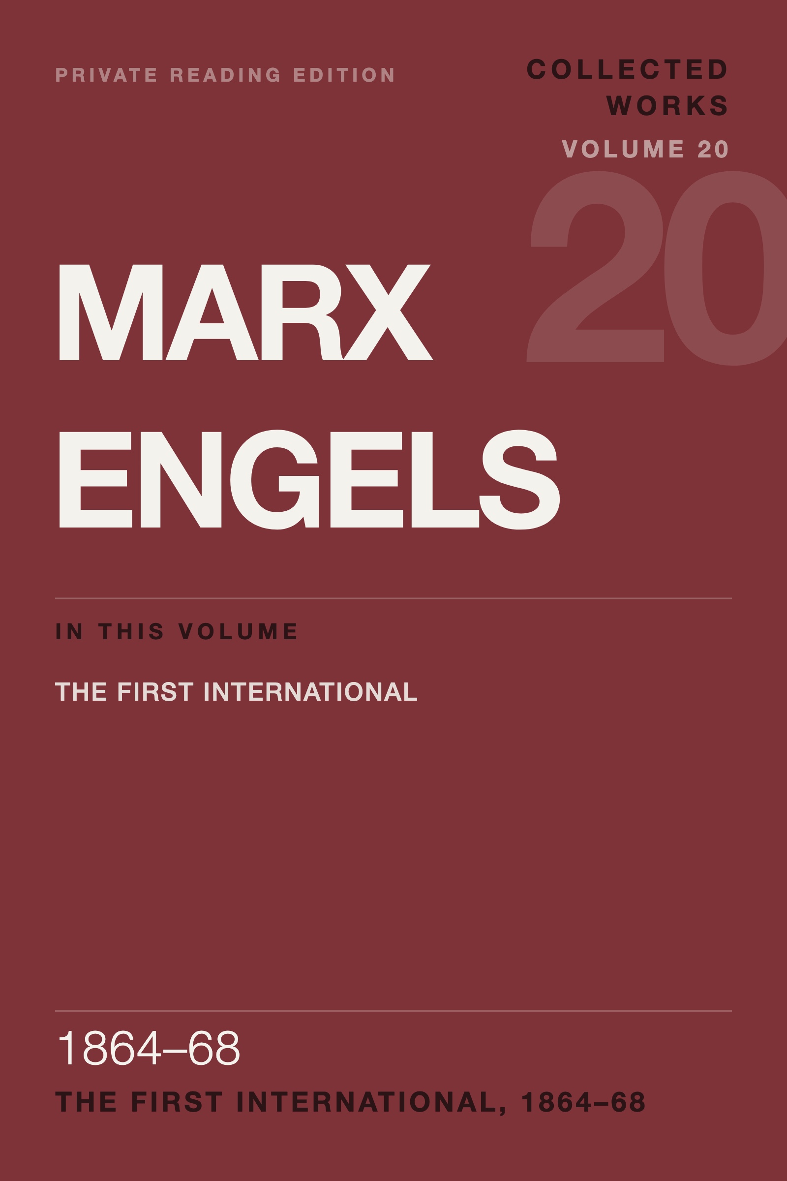 Cover of Marx & Engels Collected Works, Volume 20