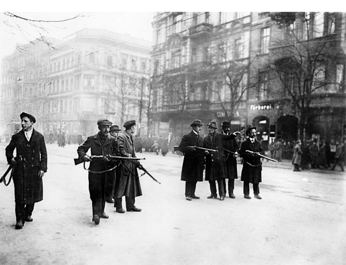 Spartacist irregulars holding a street in Berlin
