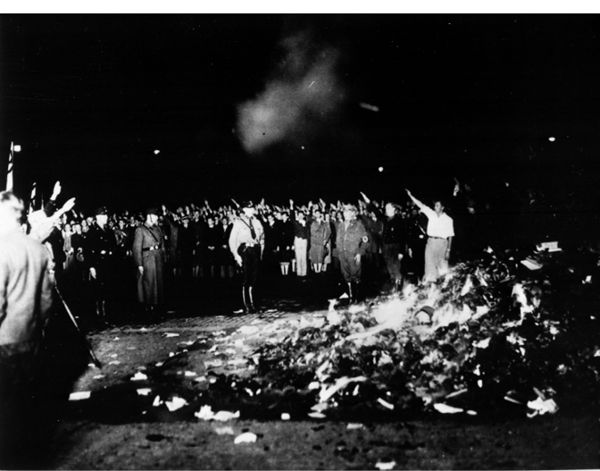 The public burning of books in Berlin by students