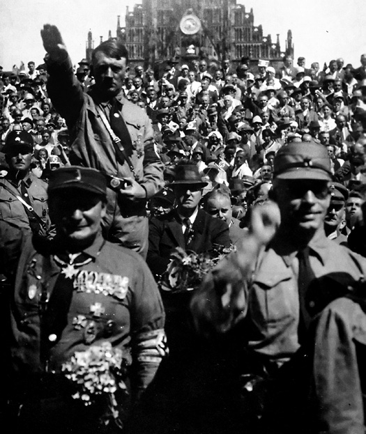 Adolf Hitler at a Nazi Party rally in Nuremberg